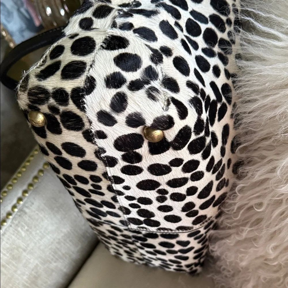 Boden Black and Cream Animal Print Tote - Picture 9 of 14